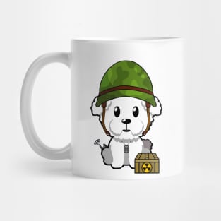 Funny Furry dog is a soldier Mug